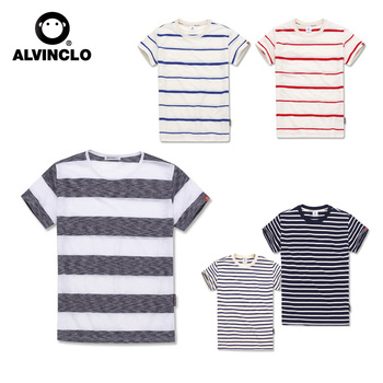 韩国正品 ALVINCLO 代购直邮 15新款男女同款条纹短袖 straipT恤