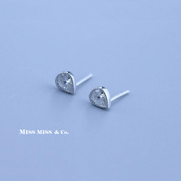MISS MISS 925银饰随形系列 手工纯银时尚锆石水滴耳钉防过敏_250x250.jpg