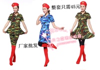 现代舞服装 绿迷彩裙服装/女兵舞台服装/军旅舞蹈表演服装/演出服_250x250.jpg