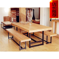 实木餐桌椅 铁艺家具美式办公会议桌休闲桌复古小户型餐桌椅组合_250x250.jpg