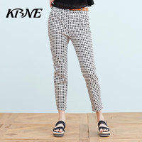 KBNE/卡贝奈尔2016夏装新款修身显瘦潮流黑白格直筒女士长裤子_250x250.jpg