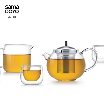 尚明新品功夫茶壶耐热玻璃小茶壶过滤加厚玻璃茶具泡茶壶玻璃套装
