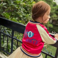 韩国童装秋冬新款男女童时尚刺绣棒球服外套亲子母女装儿童夹克衫