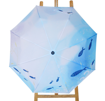 新款雨伞折叠三折伞 两用晴雨伞女 小清新创意伞防晒遮阳伞太阳伞