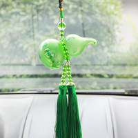 翠绿色带貔貅琉璃葫芦家居汽车挂件 可加香水礼盒包装 送男友礼物_250x250.jpg