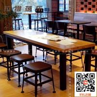 美式咖啡馆铁艺实木餐桌西餐厅长桌咖啡吧星巴克餐台餐饮桌椅办公_250x250.jpg