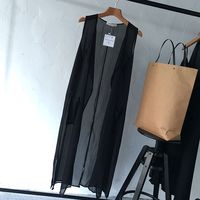 CAMI家欧洲站时尚2016夏季新款 黑色雪纺 翻领显瘦马甲女_250x250.jpg
