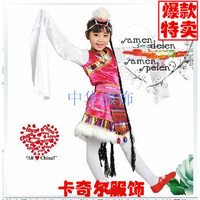 儿童藏族演出服女童少数民族舞蹈装少幼儿表演服装舞台水袖热销_250x250.jpg