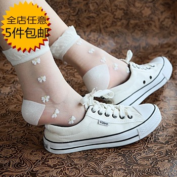 日本原宿袜子森女短丝袜夏季玻璃丝袜透明水晶袜短袜丝袜子女短袜