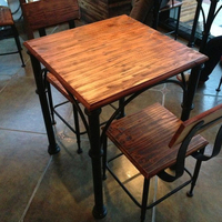鸿福来 美式复古实木餐桌椅组合做旧铁艺咖啡桌休闲吧桌椅方形桌_250x250.jpg