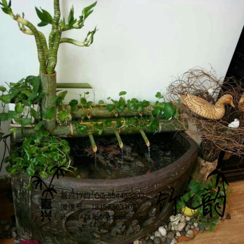自制流水摆件竹子竹子流水喷泉竹子流水加湿器竹子流水喷泉鱼缸