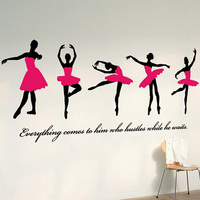 舞蹈女孩墙贴 音乐教室舞蹈室装饰贴纸 艺术学校布置芭蕾舞玻璃贴_250x250.jpg