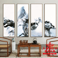 新中式客厅装饰画 沙发背景墙画 彩色烟雾抽象水墨画多联组合竖联_250x250.jpg