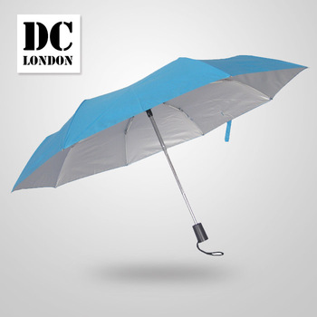 黛雨王创意全自动开收三折晴雨伞商务伞超强防晒银胶遮阳伞折叠伞