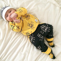 0-1岁宝宝黄色t恤长袖秋季婴儿套装0-6个月小童男套装1-3岁秋装潮_250x250.jpg