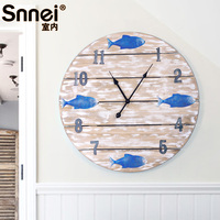 地中海创意铁艺实木挂钟复古做旧木质壁钟墙钟客厅个性圆形钟表_250x250.jpg