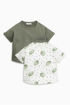 英国next正品童装代购 17夏款男宝宝婴儿青蛙纯棉短袖 T恤 2件组