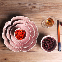 包邮日式创意水仙花冰裂釉甜品沙拉碗陶瓷餐具米饭碗盘碟子套装_250x250.jpg