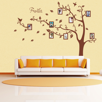 DIY可移除防水墙贴卧室婚房客厅浪漫装饰贴壁纸贴画照片贴相框树