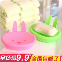 韩国创意卫浴卡通香皂盒 双层沥水肥皂盒 彩色塑料可爱香皂盘_250x250.jpg