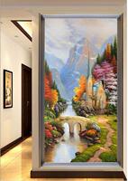 3D立体玄关壁纸壁画走廊过道墙纸装饰画 竖版 欧式 手绘山水油画_250x250.jpg
