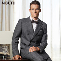 VICUTU/威可多男士西装上装双排扣羊毛灰色英国进口面料西服外套_250x250.jpg