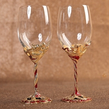 葡萄酒杯子高脚杯玻璃香槟杯套装礼盒装酒具欧式创意高档家居摆件
