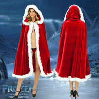 圣诞服装 圣诞派对服装 女圣诞女士服装高档绒布披肩 圣诞节大衣_250x250.jpg