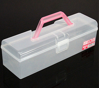 日本进口收纳盒 芭比娃娃盒 带提手首饰盒 细长收纳盒桌面整理盒_250x250.jpg