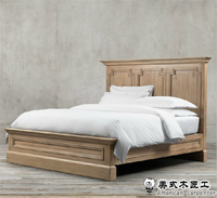 木匠工美式家具 实木双人床 1.8米结婚床 全实木橡木复古床特价_250x250.jpg