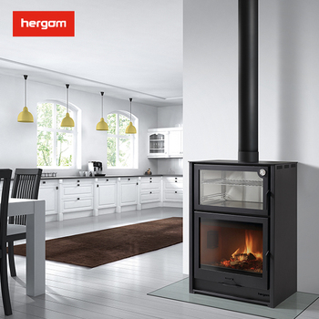 西班牙Hergom品牌燃木壁炉ARCE 带烤箱独立式真火壁炉