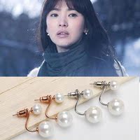 韩国电视剧 那年冬天风在吹宋慧乔同款 珍珠耳钉女后挂式两用耳环_250x250.jpg
