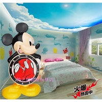 迪士尼儿童房挂钟欧式卡通动漫客厅卧室幼儿园米奇超静音摇摆钟表_250x250.jpg