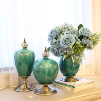 新古典欧式复古客厅家居工艺品软装饰品陶瓷台面花瓶花艺套装摆件_250x250.jpg