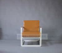 现代简约经典皮质单人沙发不锈钢休闲沙发椅loft款_250x250.jpg