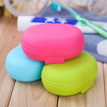 新款炫彩糖果色创意塑料旅行便携带盖肥皂盒香皂盒