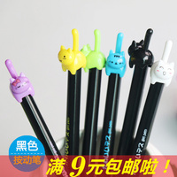 可爱卡通小猫按动中性笔 0.5黑色碳素水笔 韩版针管按动中性笔_250x250.jpg