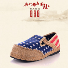 布鞋款 新款 泰国大头鞋 手工编织印泥麻刺绣舒适坡跟低帮帆布鞋