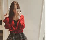 2015韩版V领针织衫款松毛衣外套包臀中长款收腰套装女_250x250.jpg