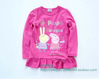 新款出口英国粉红猪女童春款长袖T恤长款裙衣_250x250.jpg
