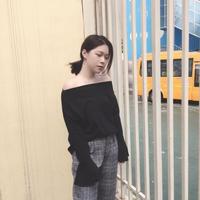2016新款韩版性感一字领上衣喇叭袖纯色长袖修身显瘦T恤女_250x250.jpg