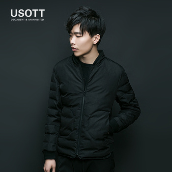 USOTT2017秋冬季新品韩版修身棉服男 韩范潮流短款男士棉衣薄外套