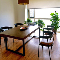 美式实木餐桌长方形办公桌会议长桌电脑桌工作台酒吧咖啡厅餐桌椅_250x250.jpg