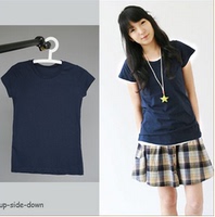 韩国 进口 女装 全棉 单色 短袖 T恤衫 针织衫 T-SHIRT_250x250.jpg