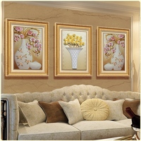 新款欧式客厅装饰画 沙发背景墙挂画玄关餐厅卧室内有框三联壁画_250x250.jpg