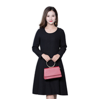 2016韩版女装修身圆领纯色长袖圈圈绒羊毛外套长款套衫_250x250.jpg