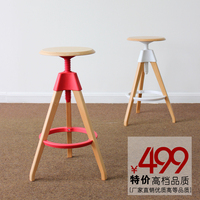 促销北欧风设计师现代创意时尚简约旋转实木吧台椅酒吧椅高脚凳子_250x250.jpg