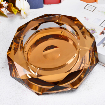 洛菲 水晶烟灰缸 时尚欧式创意大号玻璃烟灰缸客厅摆件 定制礼品