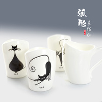 瑞玖正品唐山骨瓷精致唯美创意弧形黑猫早餐杯水杯奶杯咖啡杯杯子_250x250.jpg
