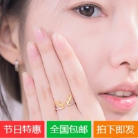 韩版 设计师原创纯银S925 开口麋鹿头戒指 镀18k金 分色鹿角戒指_250x250.jpg